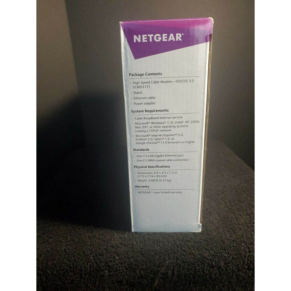 NETGEAR CMD31T-100NAS Cable Modem-New - Picture 4 of 5